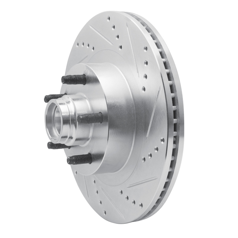 Ford Explorer Sport Trac Brake Rotor (1) - Front Right - DFC - Drilled & Slotted - Silver - `01-`05