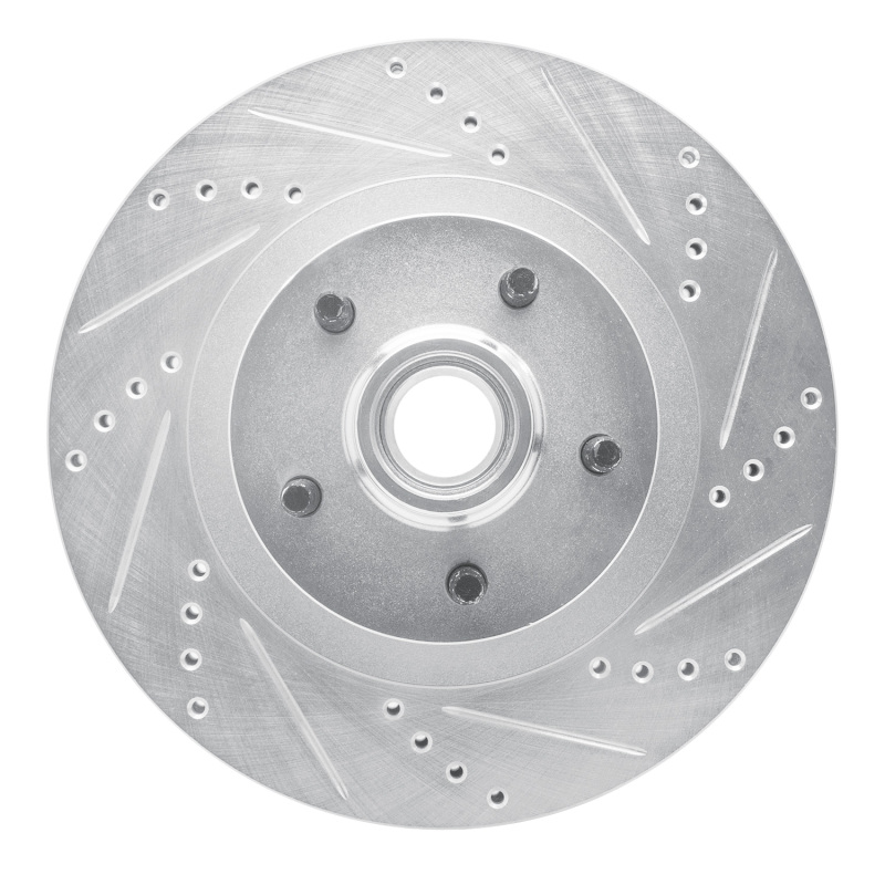 Ford Explorer Sport Trac Brake Rotor (1) - Front Right - DFC - Drilled & Slotted - Silver - `01-`05