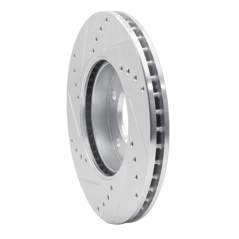 Ford Escape Brake Rotor (1) - Front Right - DFC - Drilled & Slotted - Silver - `01-`07