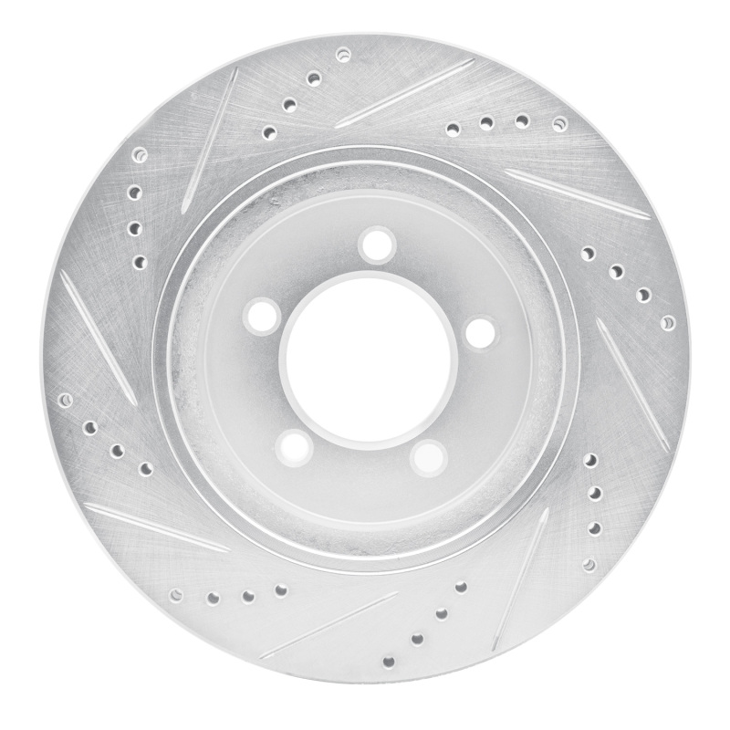 Ford Explorer Brake Rotor (1) - Front Right - DFC - Drilled & Slotted - Silver - `02-`05