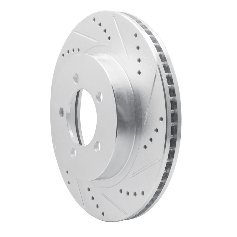 Ford Explorer Brake Rotor (1) - Front Right - DFC - Drilled & Slotted - Silver - `02-`05