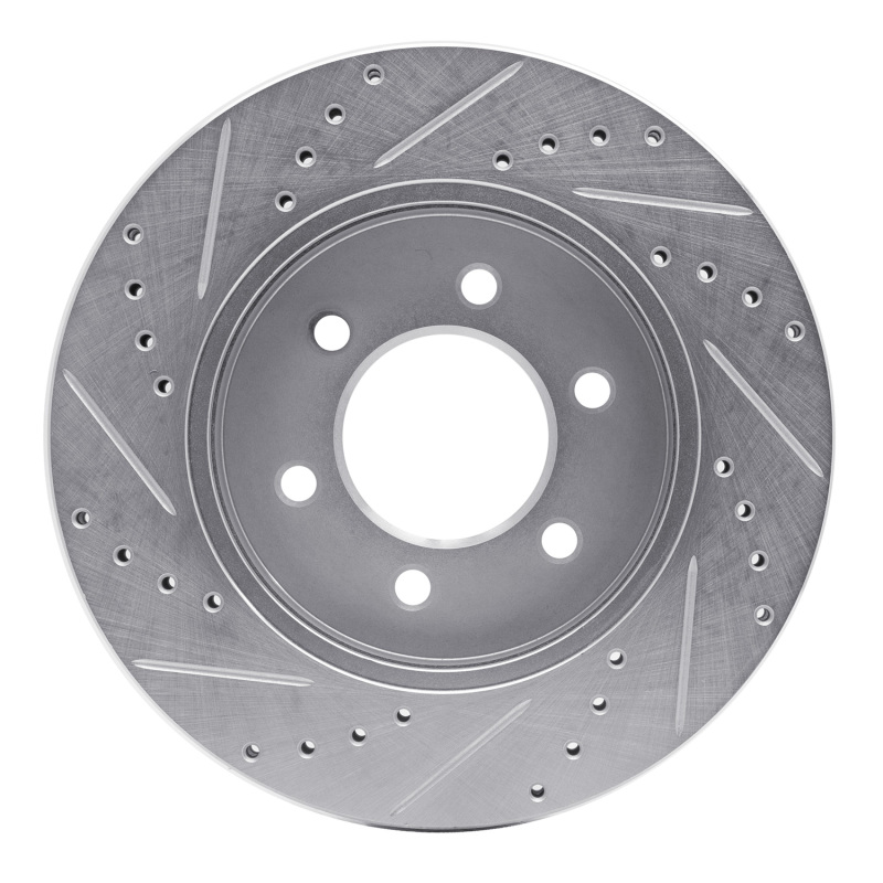 Ford F-150 Brake Rotor (1) - Front Right - DFC - Drilled & Slotted - Silver - `04-`08