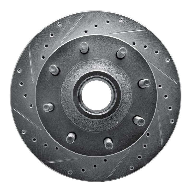 Ford F-350 Super Duty Brake Rotor (1) - Front Left - DFC - Drilled & Slotted - Silver - `03-`05