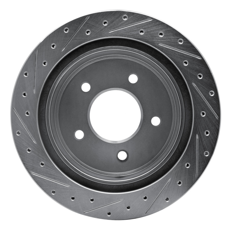 Ford Econoline Brake Rotor (1) - Rear Right - DFC - Drilled & Slotted - Silver - `04-`06