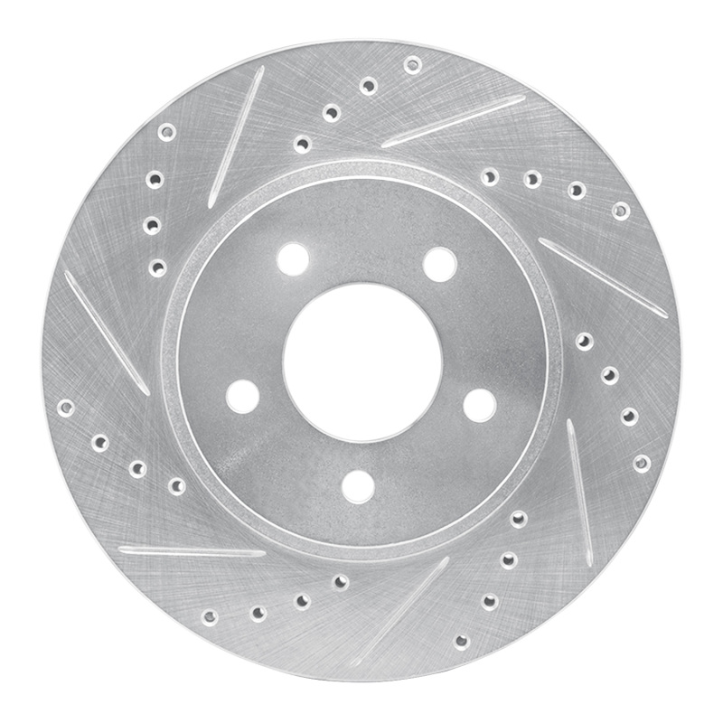 Ford Escape Brake Rotor (1) - Front Left - DFC - Drilled & Slotted - Silver - `05-`12