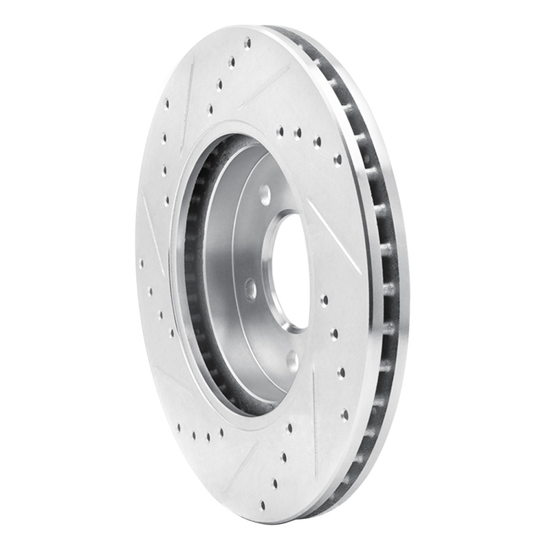 Ford Escape Brake Rotor (1) - Front Right - DFC - Drilled & Slotted, Zinc Plated - Silver - `05-`12