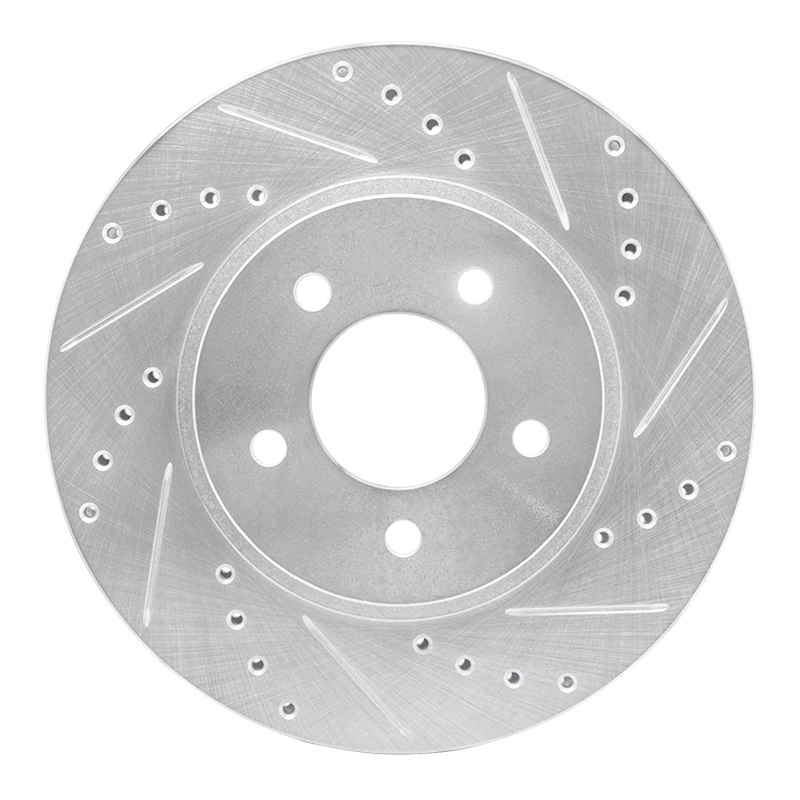 Ford Escape Brake Rotor (1) - Front Right - DFC - Drilled & Slotted, Zinc Plated - Silver - `05-`12