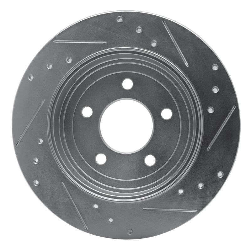 Ford Escape Brake Rotor (1) - Rear Left - DFC - Drilled & Slotted - Silver - `05-`08