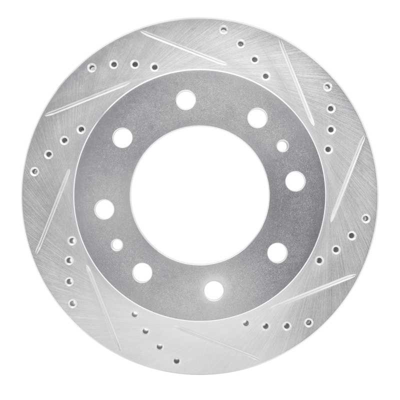 Ford F-350 Super Duty Brake Rotor (1) - Front Right - DFC - Drilled & Slotted - Silver - `03-`04