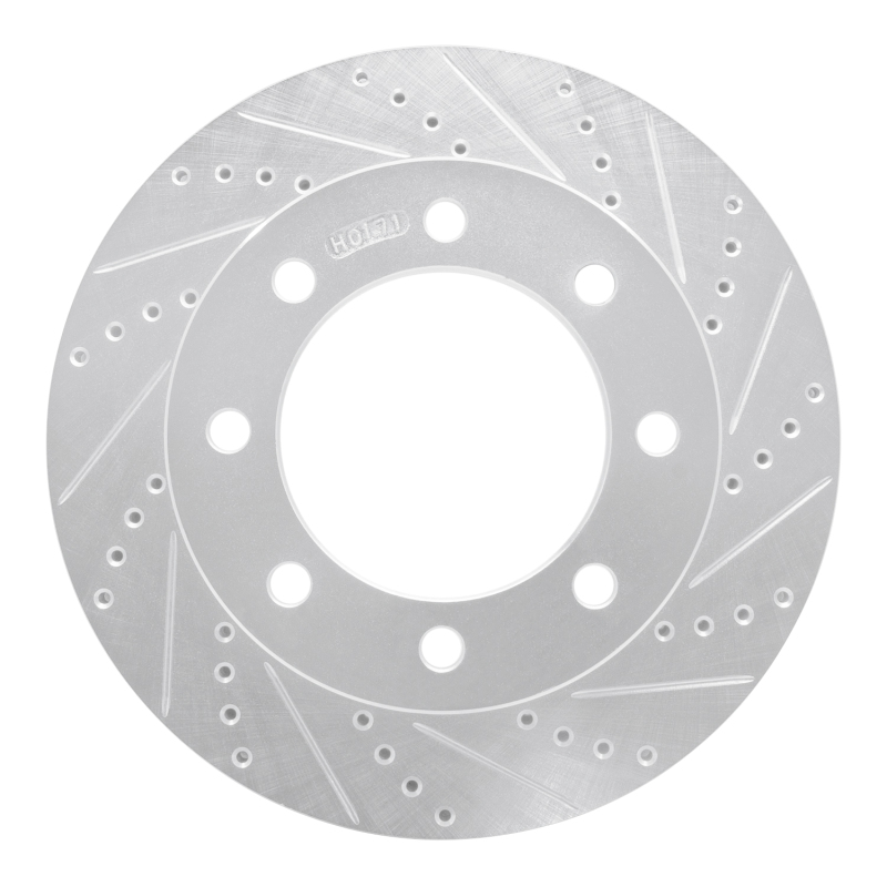 Ford F-350 Super Duty Brake Rotor (1) - Front Right - DFC - Drilled & Slotted - Silver - `05-`12