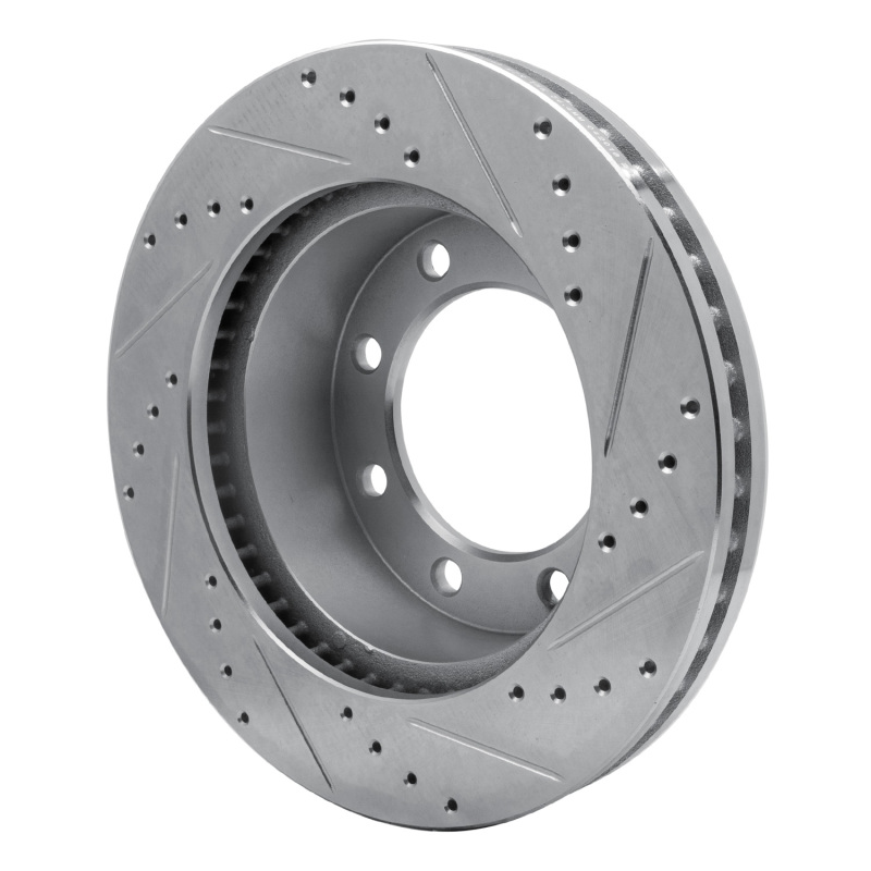 Ford F-350 Super Duty Brake Rotor (1) - Front Left - DFC - Drilled & Slotted - Silver - `05-`12
