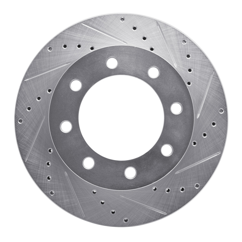Ford F-350 Super Duty Brake Rotor (1) - Front Right - DFC - Drilled & Slotted - Silver - `05-`12