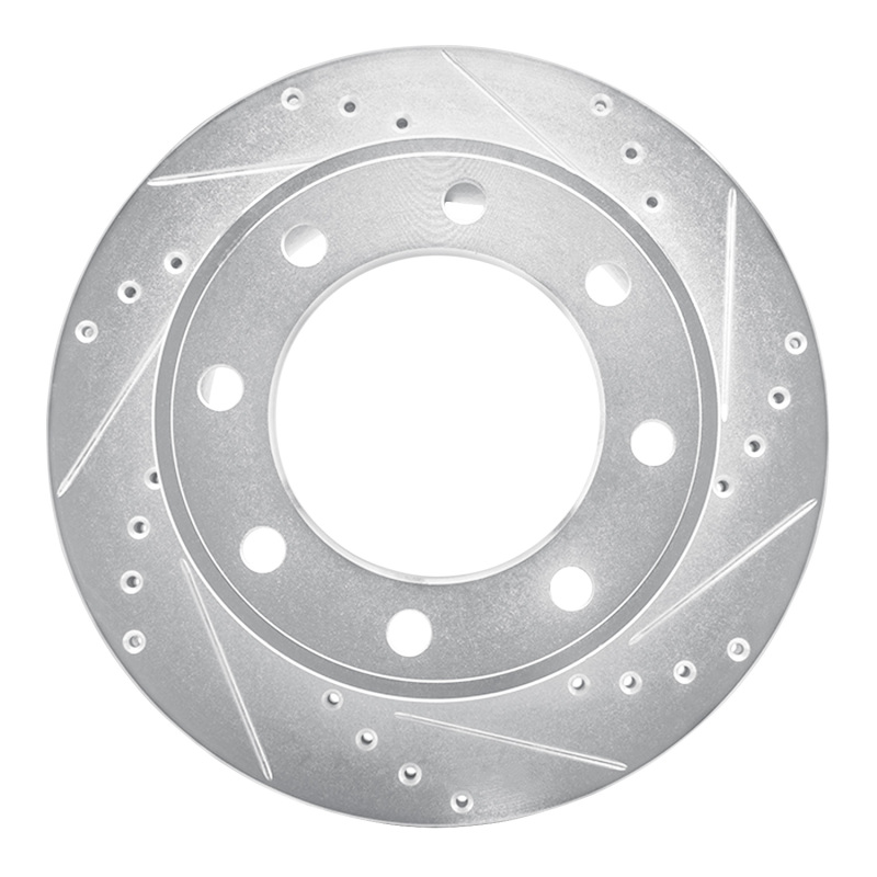 Ford F-350 Super Duty Brake Rotor (1) - Rear Right - DFC - Drilled & Slotted - Silver - `05-`12