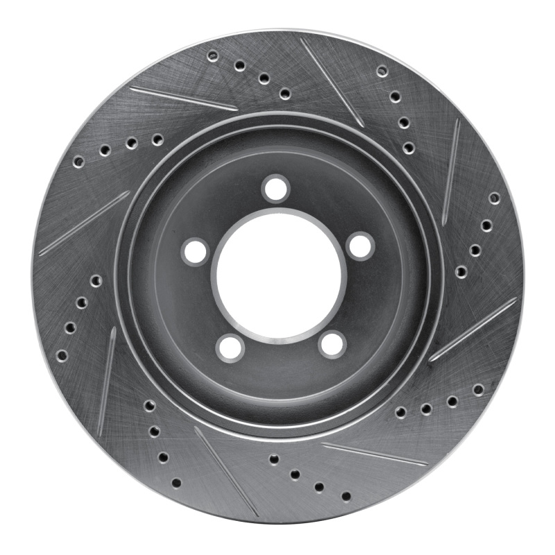 Ford Explorer Sport Trac Brake Rotor (1) - Front Left - DFC - Drilled & Slotted - Silver - `06-`10