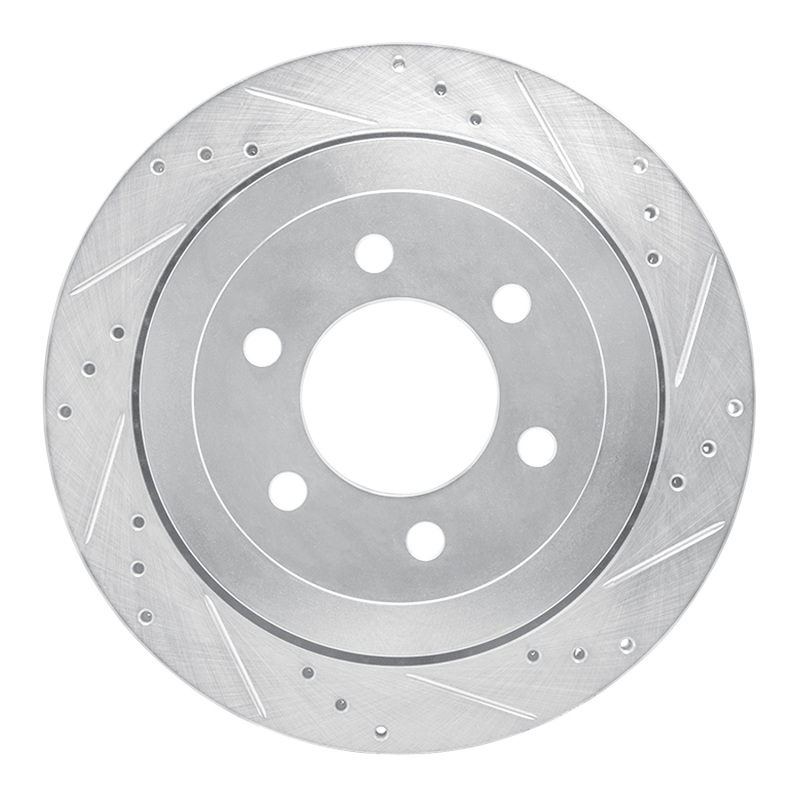 Ford Expedition Brake Rotor (1) - Rear Right - DFC - Drilled & Slotted - Silver - `07-`17