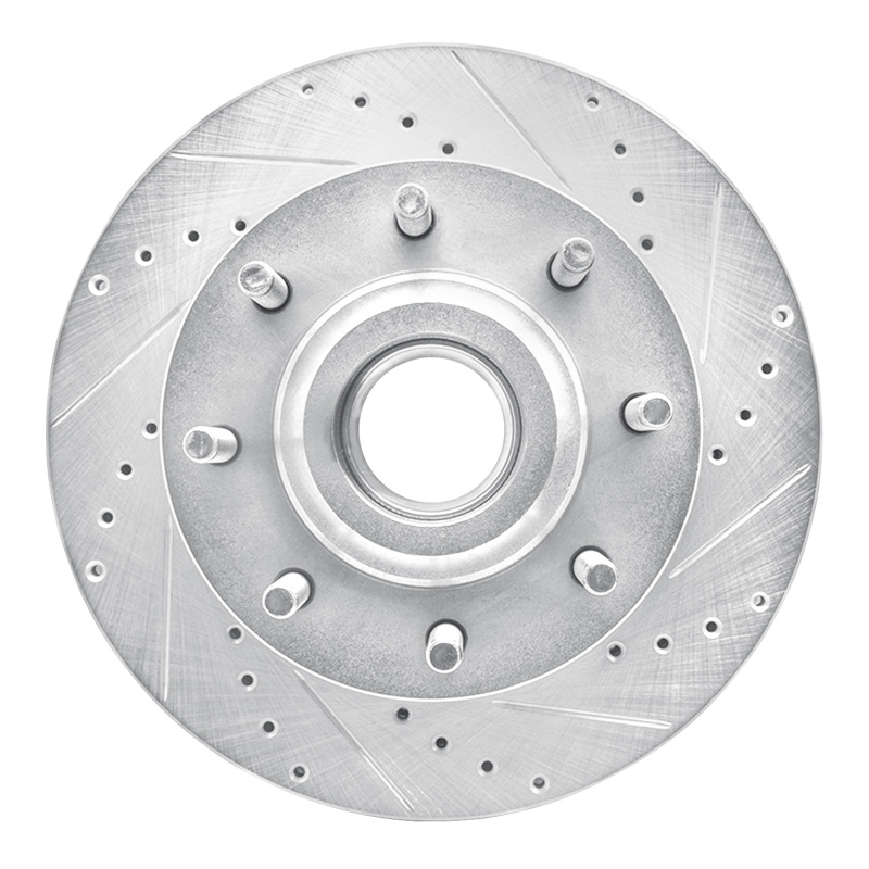Ford F-350 Super Duty Brake Rotor (1) - Front Right - DFC - Drilled & Slotted - Silver - `06-`12