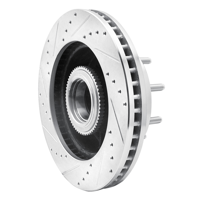 Ford F-350 Super Duty Brake Rotor (1) - Front Right - DFC - Drilled & Slotted - Silver - `06-`12