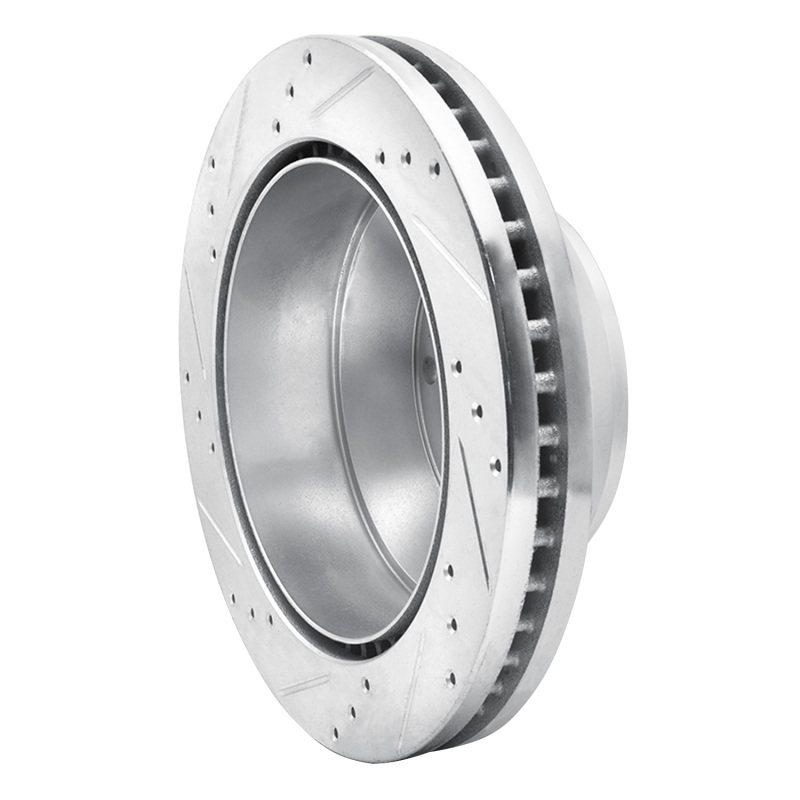 Ford E-Super Duty Brake Rotor (1) - Rear Right - DFC - Drilled & Slotted - Silver - `08-`20