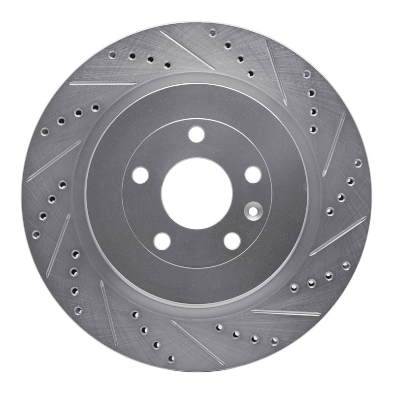 Ford Flex Brake Rotor (1) - Rear Right - DFC - Drilled & Slotted - Silver - `13-`19