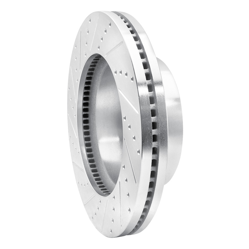 Ford F-250 Super Duty Brake Rotor (1) - Front Right - DFC - Drilled & Slotted - Silver - `12-`25