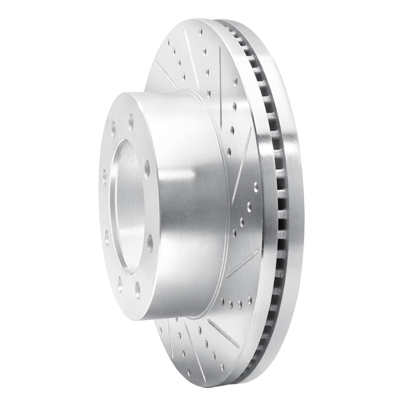 Ford F-250 Super Duty Brake Rotor (1) - Front Right - DFC - Drilled & Slotted - Silver - `12-`25