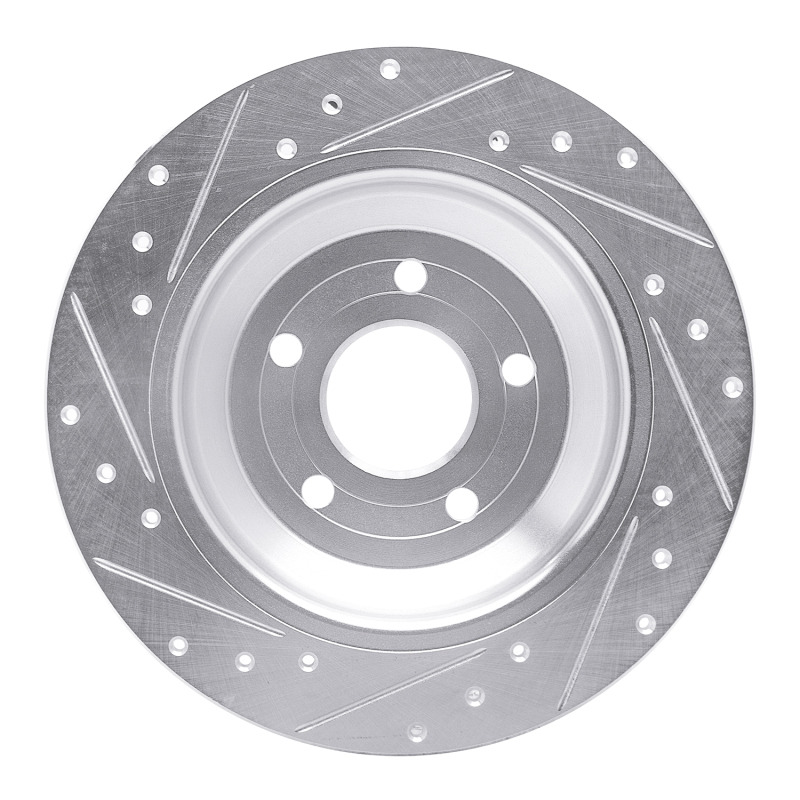 Ford Escape Brake Rotor (1) - Rear Right - DFC - Drilled & Slotted - Silver - `16-`25