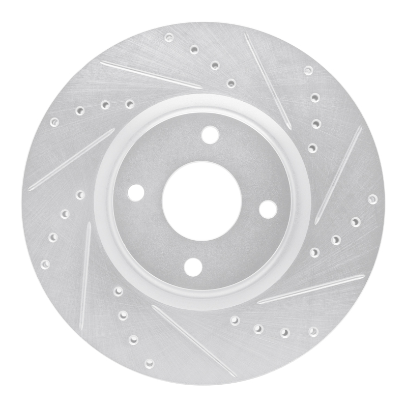 Ford EcoSport Brake Rotor (1) - Front Right - DFC - Drilled & Slotted - Silver - `18-`22