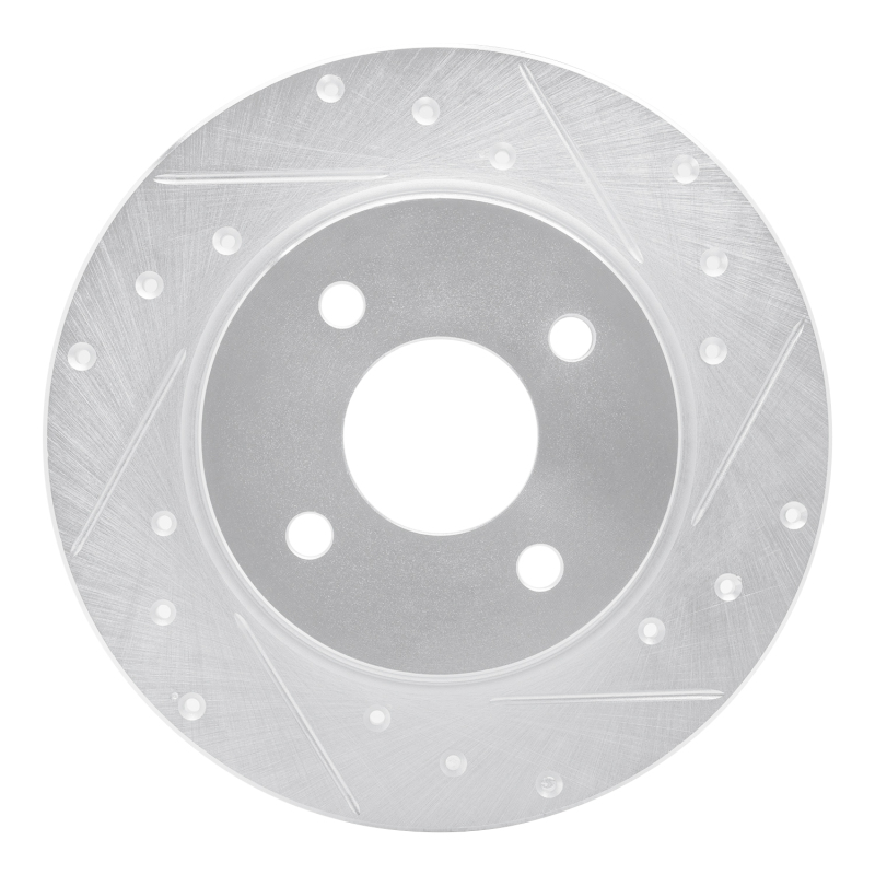 Ford EcoSport Brake Rotor (1) - Rear Right - DFC - Drilled & Slotted - Silver - `18-`22