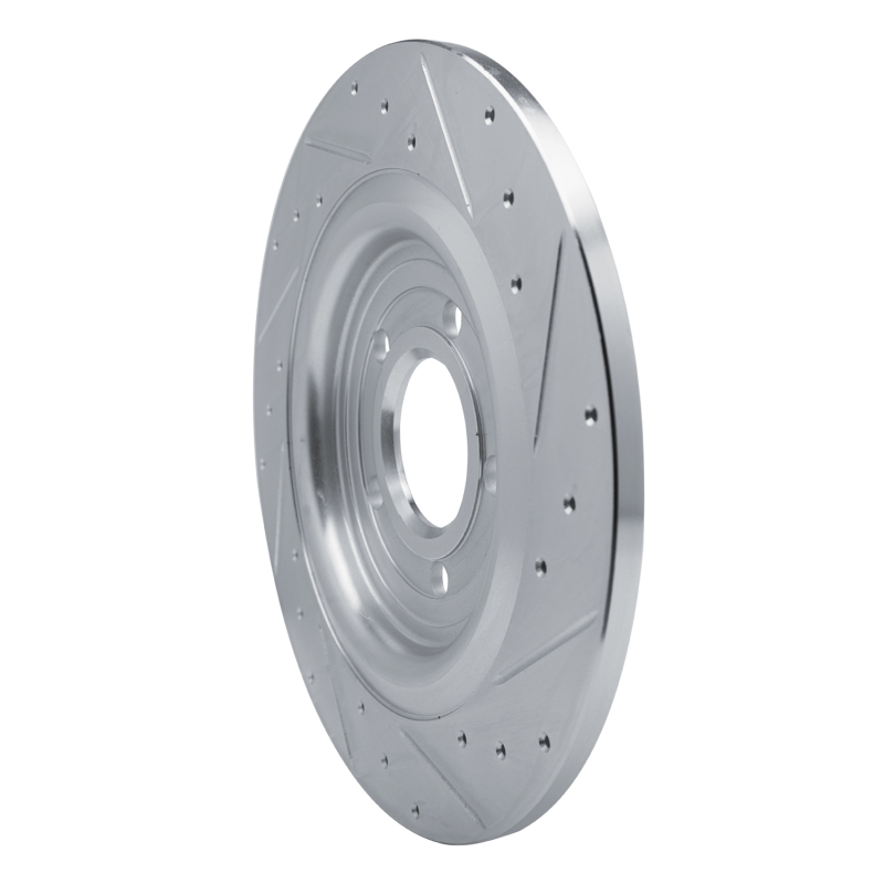 Ford Mustang Brake Rotor (1) - Rear Left - DFC - Drilled & Slotted - Silver - `20-`25