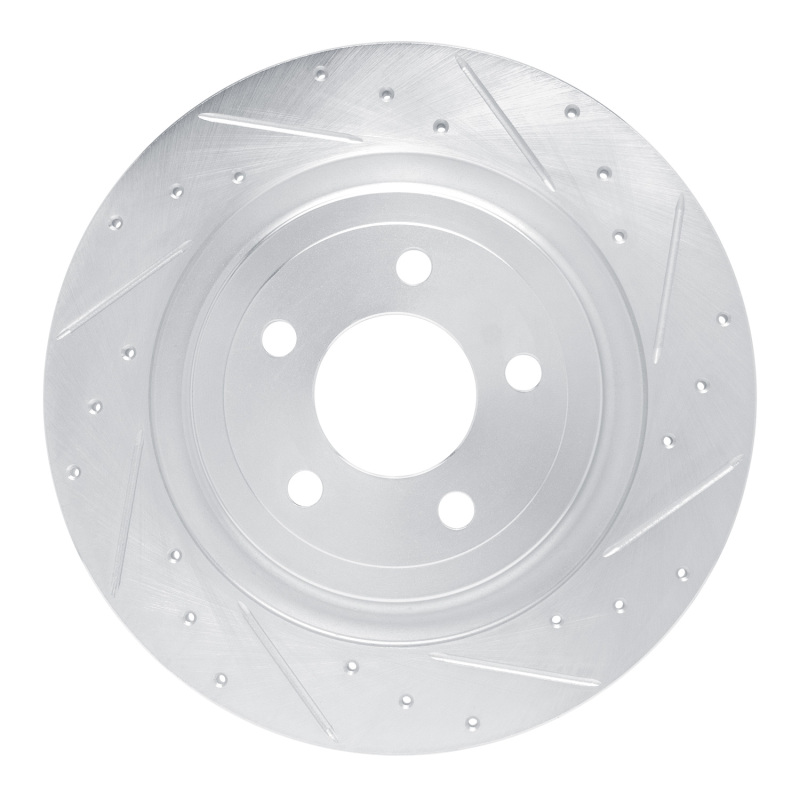 Ford Explorer Brake Rotor (1) - Rear Right - DFC - Drilled & Slotted - Silver - `20-`25