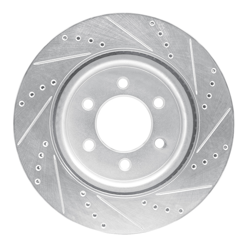 Ford Expedition Brake Rotor (1) - Front Left - DFC - Drilled & Slotted - Silver - `21-`25