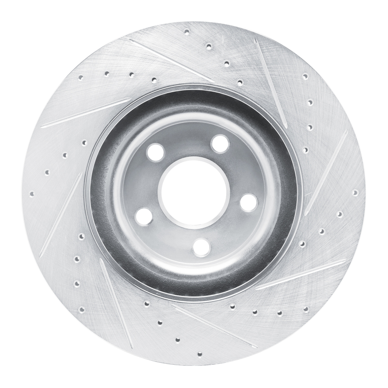 Ford Maverick Brake Rotor (1) - Front Left - DFC - Drilled & Slotted - Silver - `22-`25