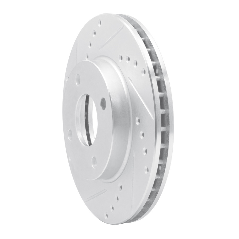 Ford Contour Brake Rotor (1) - Front Left - DFC - Drilled & Slotted - Silver - `95-`04