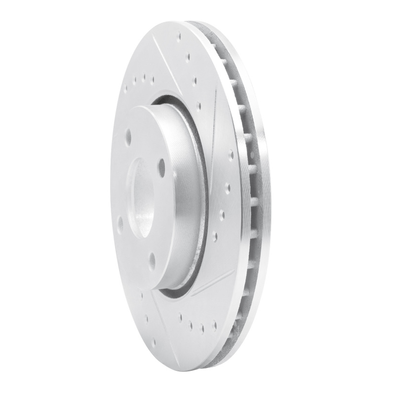 Ford Contour Brake Rotor (1) - Front Right - DFC - Drilled & Slotted - Silver - `98-`04