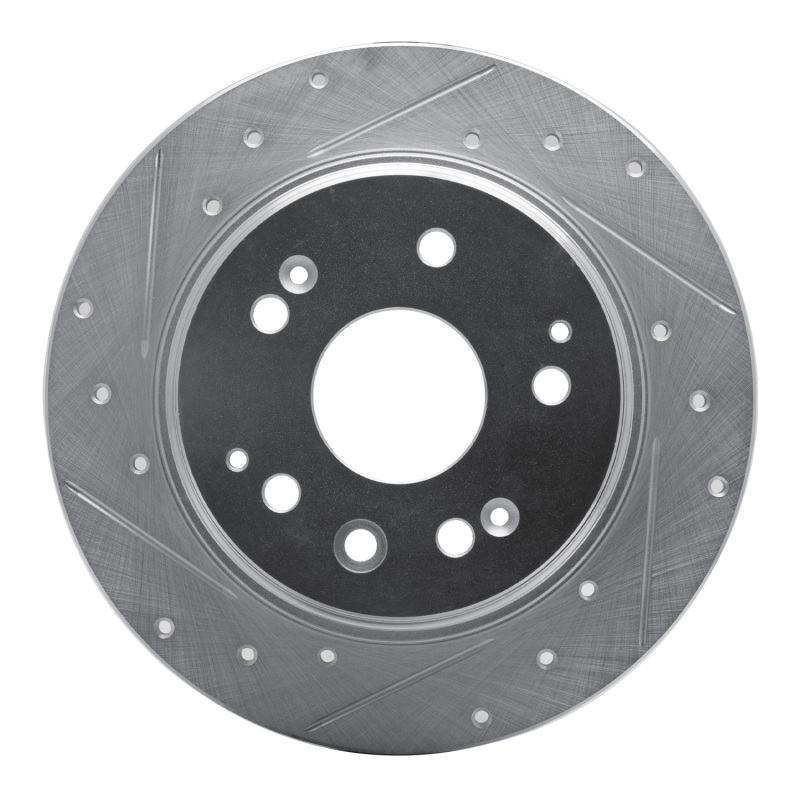 Acura CL Brake Rotor (1) - Rear Left - DFC - Drilled & Slotted - Silver - `01-`03