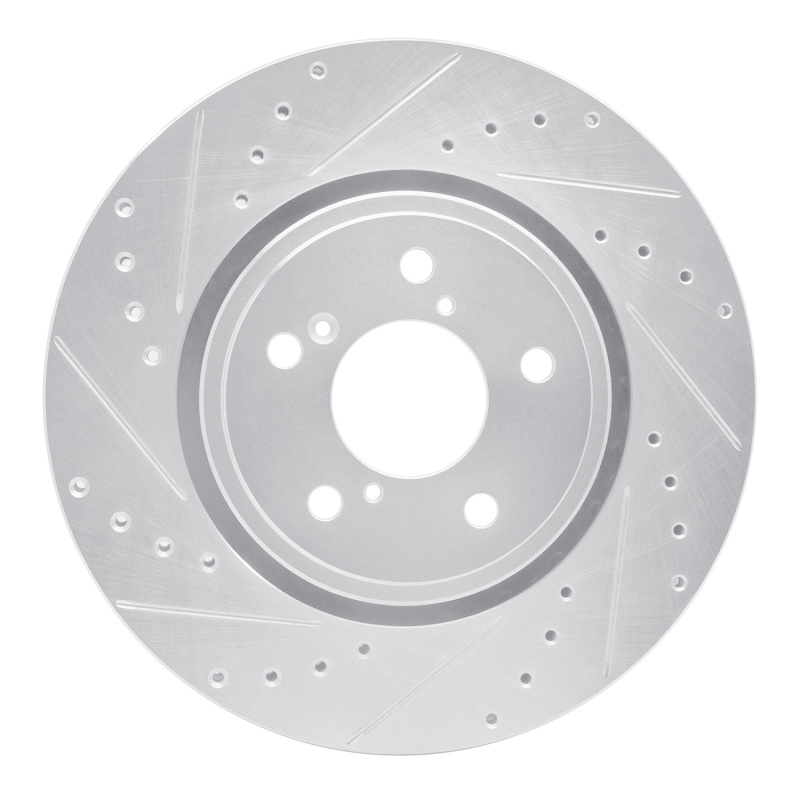 Acura MDX Brake Rotor (1) - Front Left - DFC - Drilled & Slotted - Silver - `17-`20