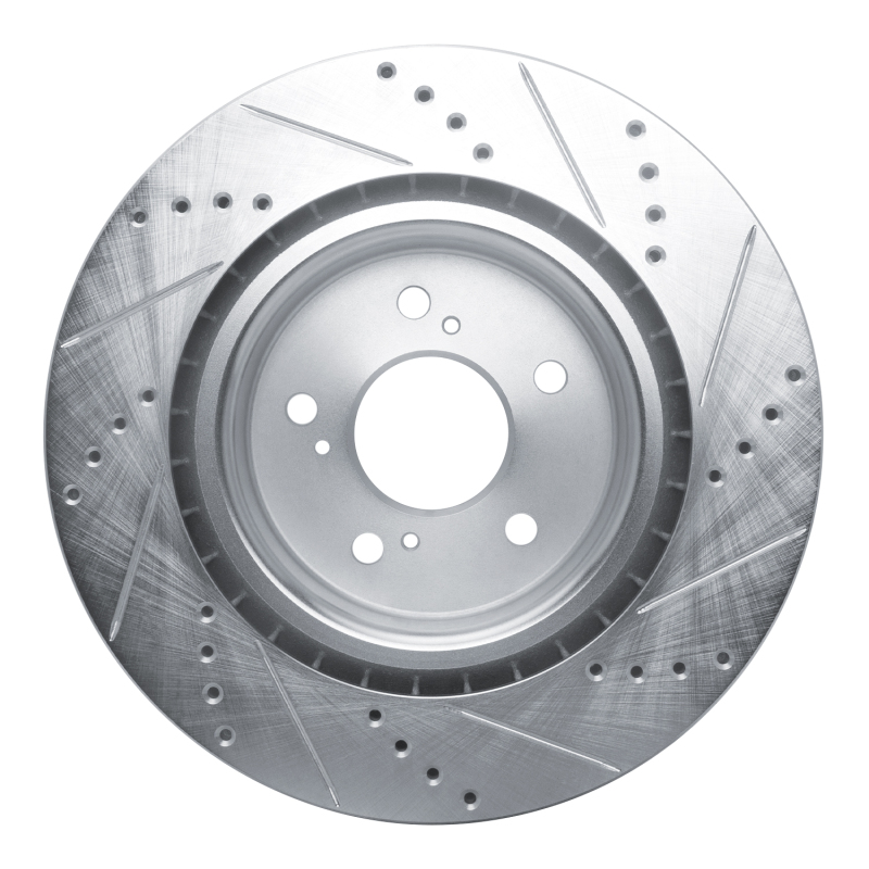 Acura TLX Brake Rotor (1) - Front Left - DFC - Drilled & Slotted - Silver - `21-`25