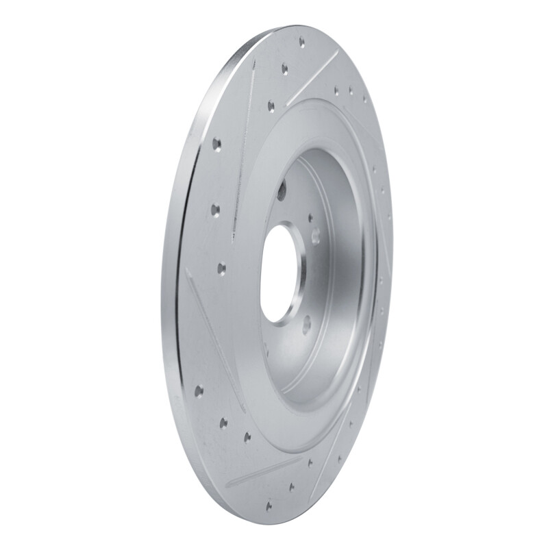 Acura TLX Brake Rotor (1) - Rear Right - DFC - Drilled & Slotted - Silver - `21-`25