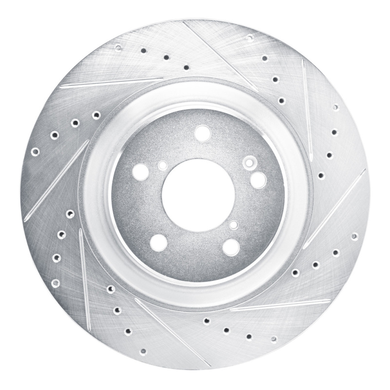 Acura MDX Brake Rotor (1) - Front Right - DFC - Drilled & Slotted - Silver - `22-`26