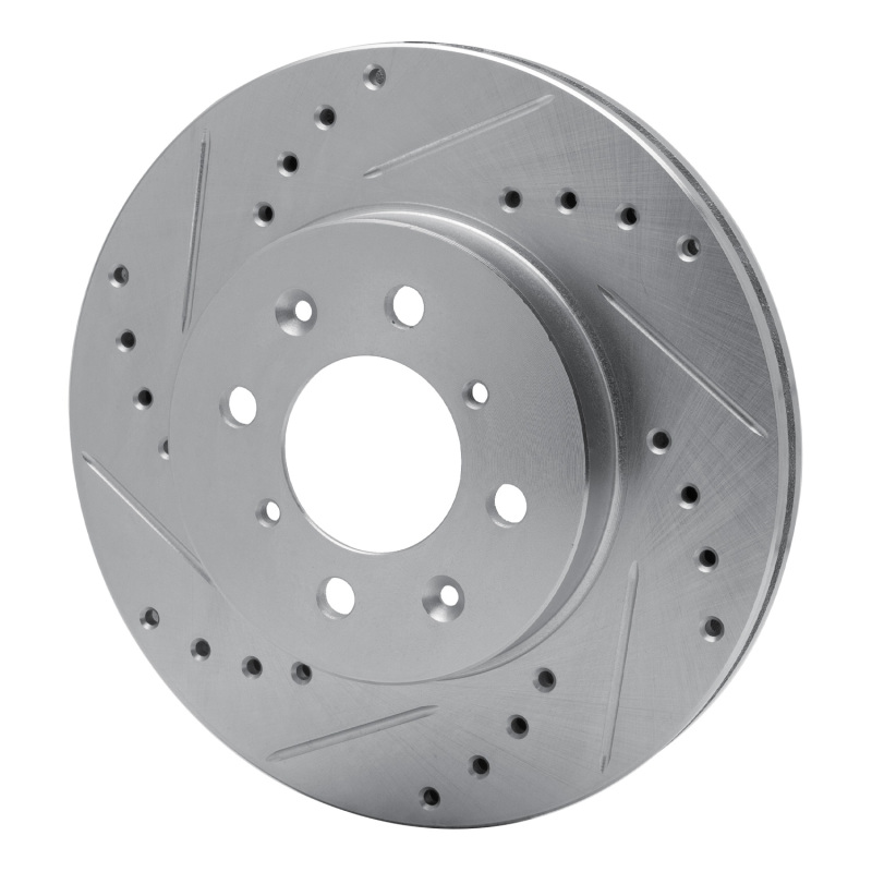 Acura INTEGRA Brake Rotor (1) - Front Left - DFC - Drilled & Slotted - Silver - `90-`17