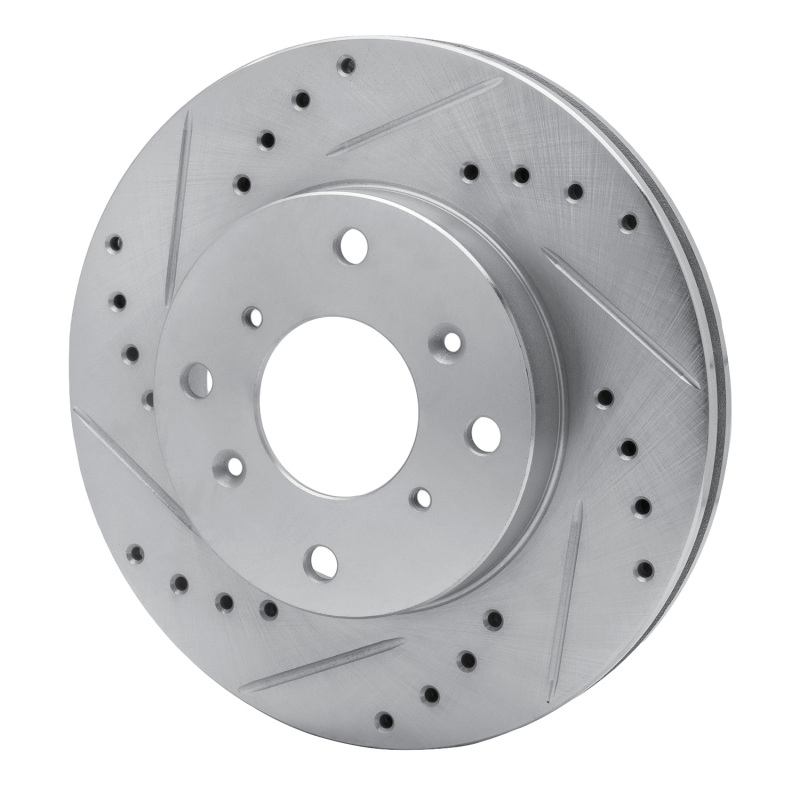 Acura CL Brake Rotor (1) - Front Left - DFC - Drilled & Slotted - Silver - `98-`02