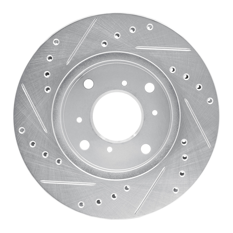 Acura CL Brake Rotor (1) - Front Right - DFC - Drilled & Slotted - Silver - `98-`02