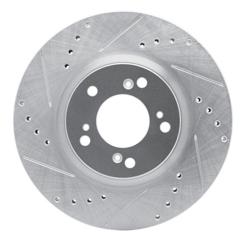 Honda S2000 Brake Rotor (1) - Front Left - DFC - Drilled & Slotted - Silver - `00-`09