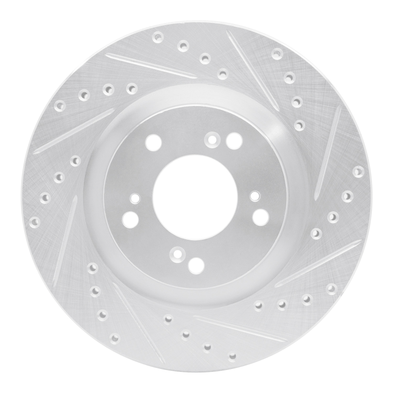 Honda S2000 Brake Rotor (1) - Front Right - DFC - Drilled & Slotted - Silver - `00-`09