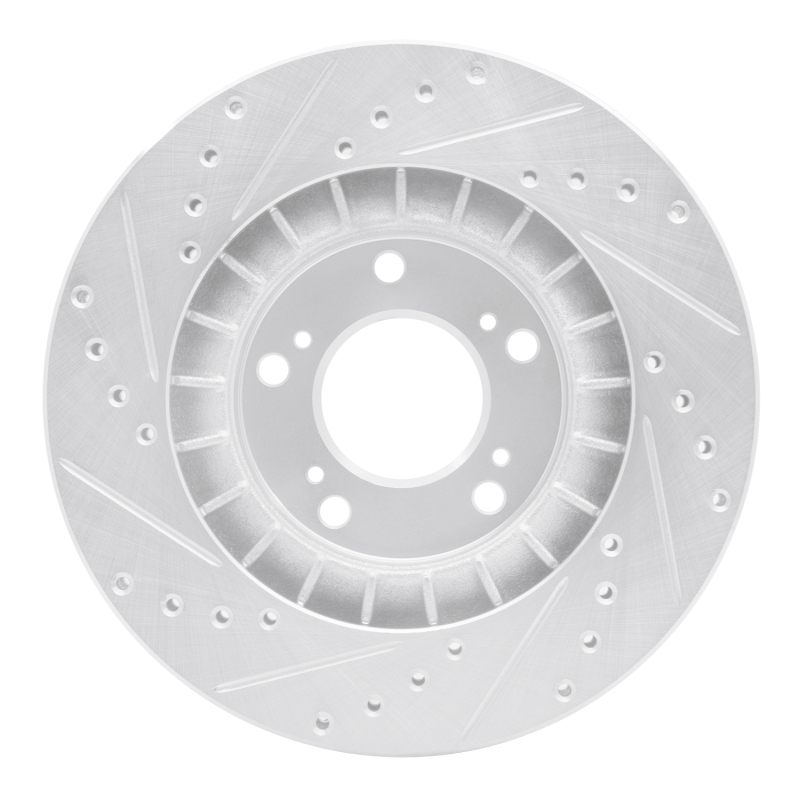 Honda S2000 Brake Rotor (1) - Front Right - DFC - Drilled & Slotted - Silver - `00-`09