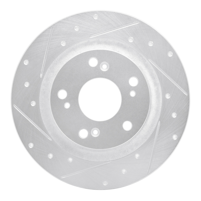 Honda S2000 Brake Rotor (1) - Rear Left - DFC - Drilled & Slotted - Silver - `00-`09