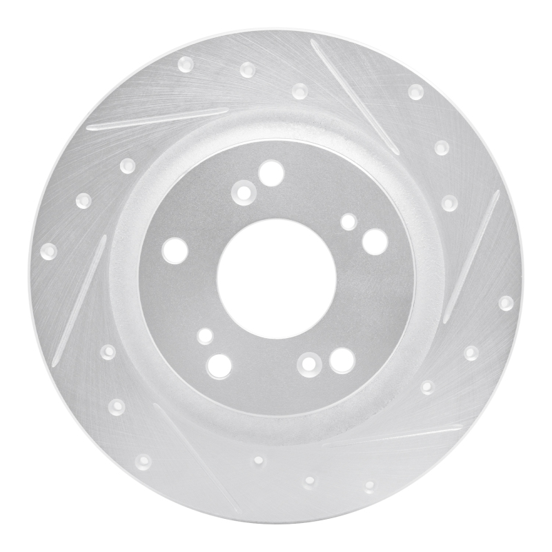 Honda S2000 Brake Rotor (1) - Rear Right - DFC - Drilled & Slotted - Silver - `00-`09