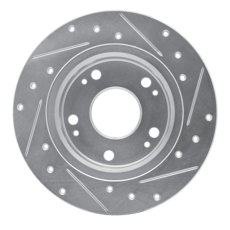 Acura TSX Brake Rotor (1) - Rear Left - DFC - Drilled & Slotted - Silver - `03-`08