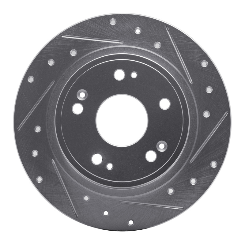 Acura ILX Brake Rotor (1) - Rear Right - DFC - Drilled & Slotted - Silver - `05-`22 Acura ILX Brake Rotor (1) - Rear Right - DFC - Drilled & Slotted - Silver - `05-`22