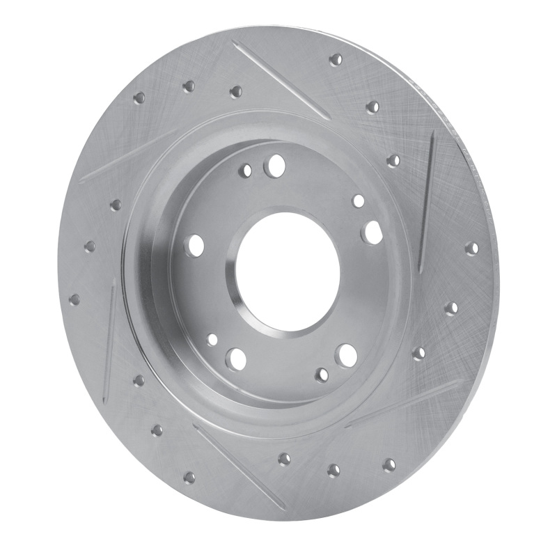 Honda CR-Z Brake Rotor (1) - Rear Left - DFC - Drilled & Slotted - Silver - `11-`15